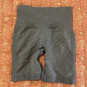 Blue seamless workout shorts